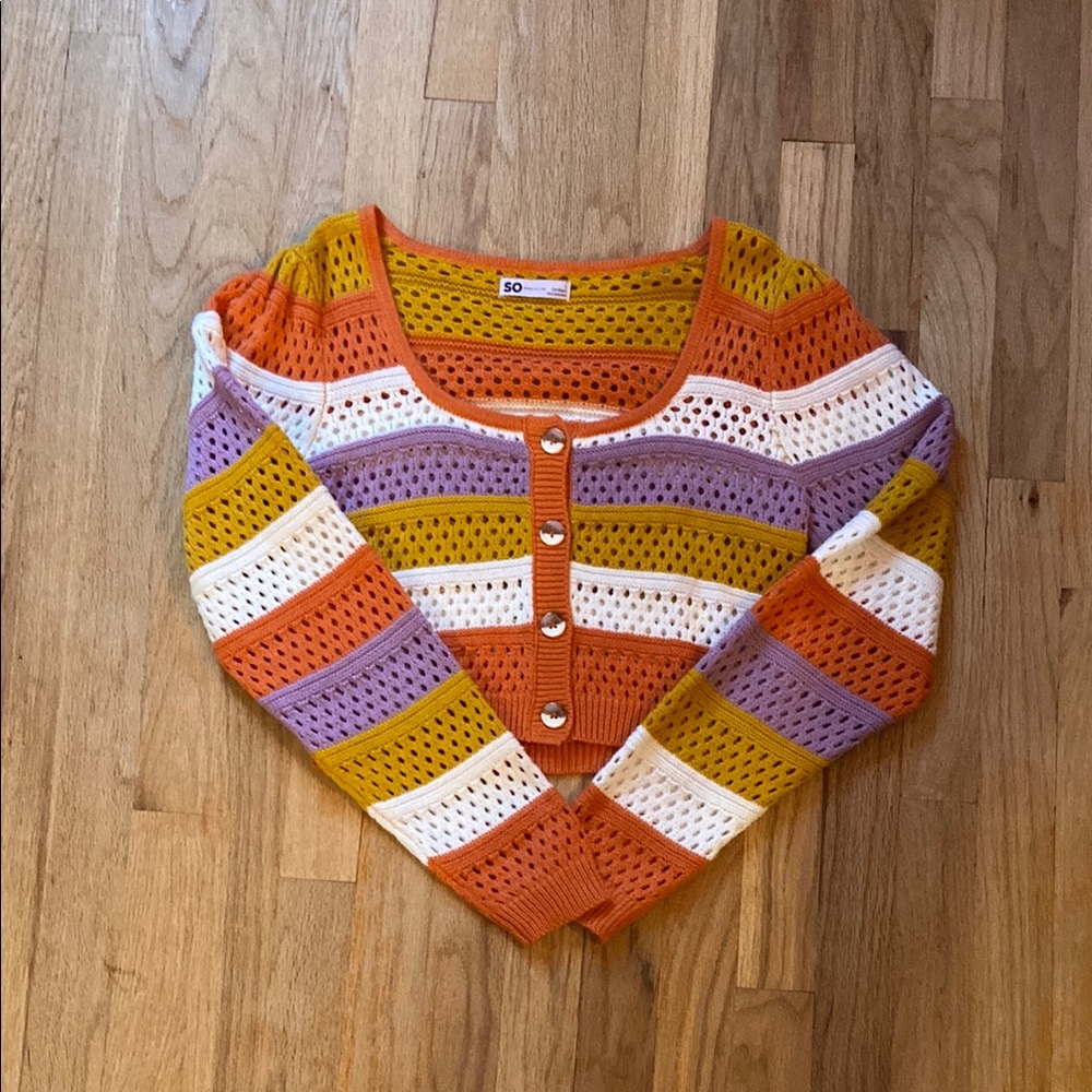 SO Women’s Large Multi-Color Sweater, Great Condition